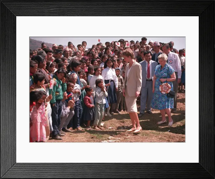 Framed Print : PRINCESS OF WALES AND BARONESS LYNDA CHALKER DURING VISIT TO NEPAL 1993