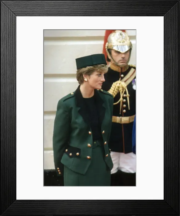 Framed Print : PRINCESS DIANA AT VICTORIA STATION WAITING FOR THE ARRIVAL OF ITALIAN PRESIDENT COSSIGA