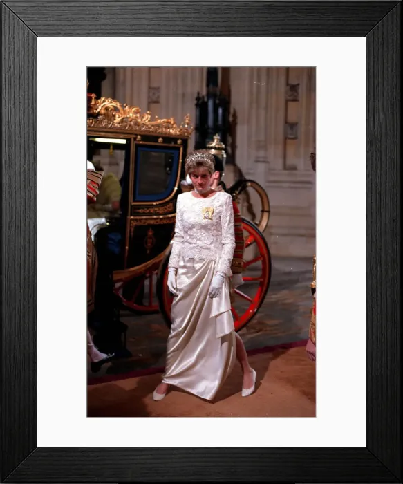 Framed Print : DIANA, THE PRINCESS OF WALES ARRIVING AT THE STATE OPENING OF PARLIAMENT -1991 Framed Print : DIANA, THE PRINCESS OF WALES ARRIVING AT THE STATE OPENING OF PARLIAMENT -1991