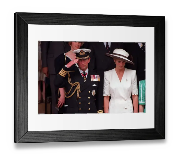 Framed Print : Prince Charles and Princess Diana attend the Gulf War Victory Parade at Mansion House