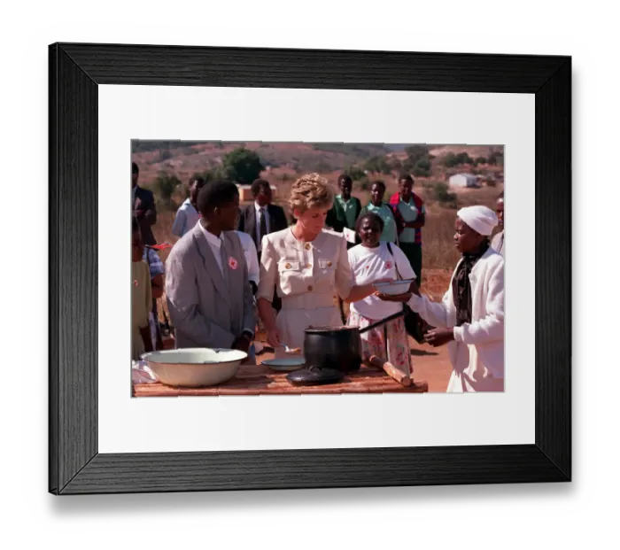 Framed Print : PRINCESS OF WALES DISHING OUT FOOD DURING A VISIT TO RED CROSS CHARITY PROJECT IN Framed Print : PRINCESS OF WALES DISHING OUT FOOD DURING A VISIT TO RED CROSS CHARITY PROJECT IN