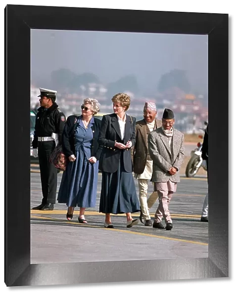 DIANA, PRINCESS OF WALES AND BARONESS LYNDA CHALKER DURING VISIT TO NEPAL - MARCH 1993