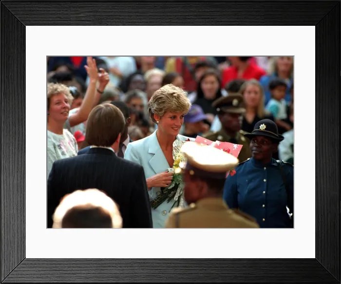 Framed Print : PRINCESS OF WALES VISITS RED CROSS CHARITY PROJECTS IN ZIMBABWE - JULY 1993 Framed Print : PRINCESS OF WALES VISITS RED CROSS CHARITY PROJECTS IN ZIMBABWE - JULY 1993