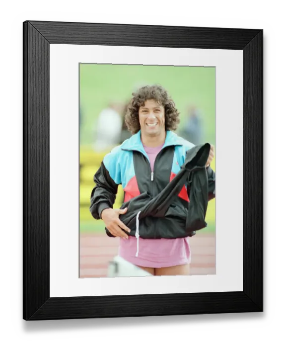 Framed Print : Fatima Whitbread, British javelin thrower at the 1988 UK Athletics Championships Framed Print : Fatima Whitbread, British javelin thrower at the 1988 UK Athletics Championships