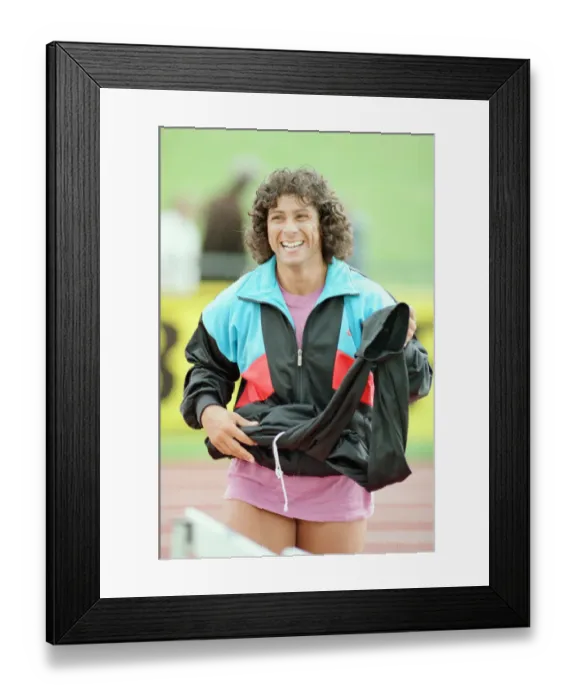Framed Print : Fatima Whitbread, British javelin thrower at the 1988 UK Athletics Championships