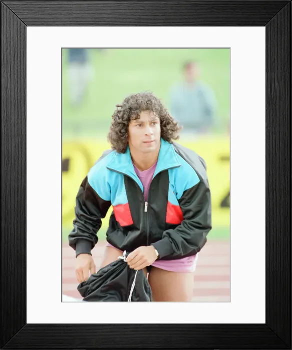 Framed Print : Fatima Whitbread, British javelin thrower at the 1988 UK Athletics Championships Framed Print : Fatima Whitbread, British javelin thrower at the 1988 UK Athletics Championships