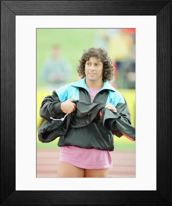 Framed Print : Fatima Whitbread, British javelin thrower at the 1988 UK Athletics Championships