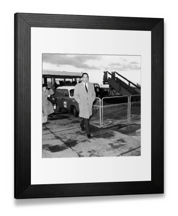 Framed Print : Dutch magician Fred Kaps arriving at Heathrow Airport before his appearance before forty Framed Print : Dutch magician Fred Kaps arriving at Heathrow Airport before his appearance before forty