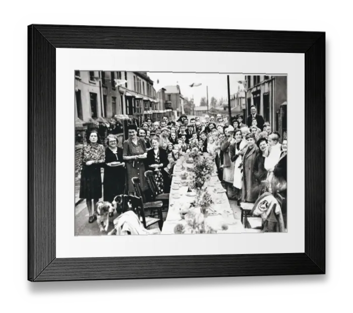 Framed Print : PARTY TIME: Residents of Dyke Street in Twynyrodyn threw a party to celebrate VE Day in