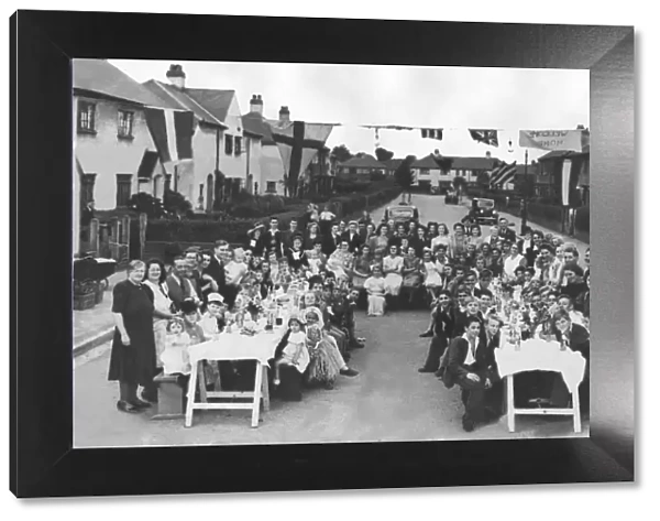 Heol Booker, Whitchurch, Cardiff, VE Day street party and children fancy dress 1945