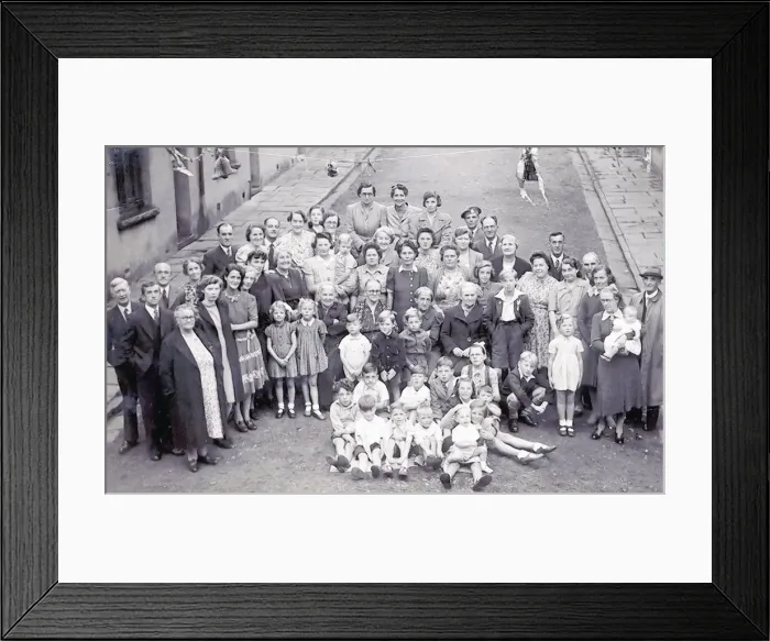 Framed Print : VE Day street celebration May 1945 - Cynon Valley Framed Print : VE Day street celebration May 1945 - Cynon Valley