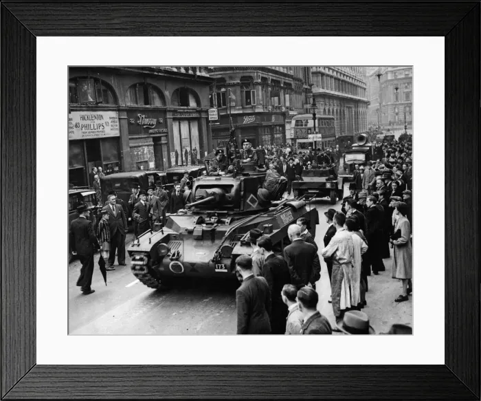 Framed Print : Speed the Tank Fund - The London Column passing through Swansea Framed Print : Speed the Tank Fund - The London Column passing through Swansea
