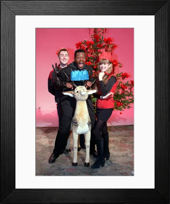 Framed Print : DANIELLA WESTBROOK, LENNY HANRY AND ALAN CUMMING AT BBC 1991 CHRISTMAS TV PROMOTION Framed Print : DANIELLA WESTBROOK, LENNY HANRY AND ALAN CUMMING AT BBC 1991 CHRISTMAS TV PROMOTION