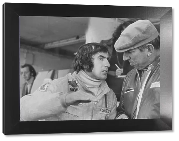 Jackie Stewart and Ken Tyrrell talking in the pits at Brands Hatch - October 1971
