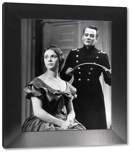 Denholm Elliott and Heather Sears in scene from play South by Julien Green - April 1961
