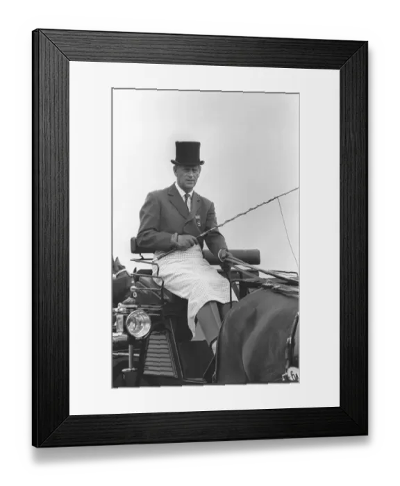 Framed Print : THE DUKE OF EDINBURGH CARRIAGE RIDING, AUGUST 1986