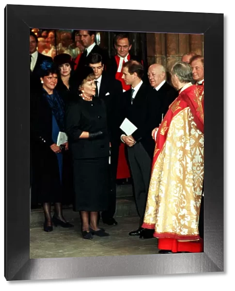 JOAN PLOWRIGHT, PRINCE EDWARD AND ALEC GUINESS AT LAURENCE OLIVIER MEMORIAL SERVICE AT