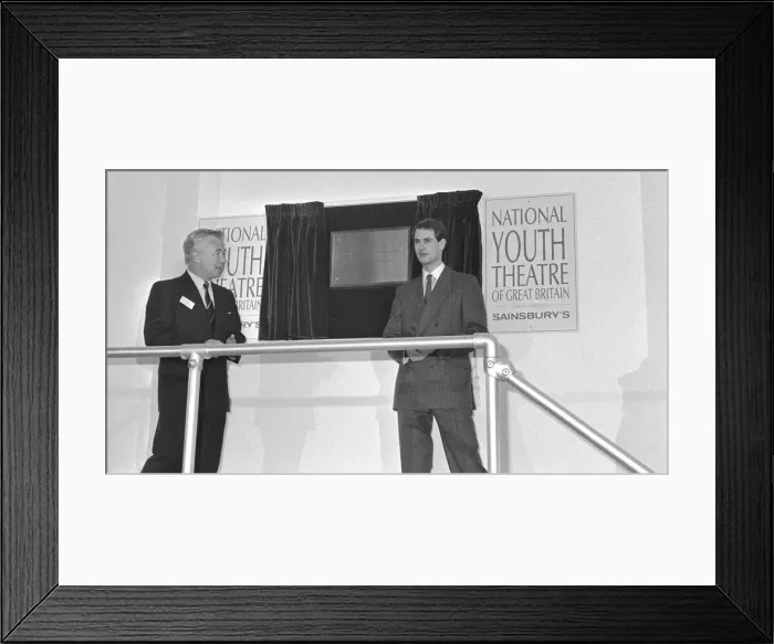 Framed Print : Bryan Forbes & Prince Edward at the National Youth Theatre. 31  /  3  /  1988. - March 1988
