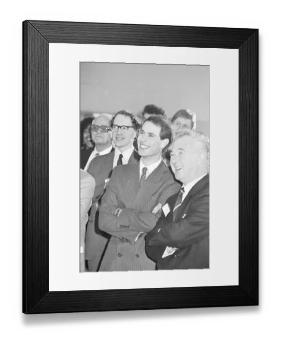 Framed Print : Bryan Forbes & Prince Edward at the National Youth Theatre. 31  /  3  /  1988 - March 1988