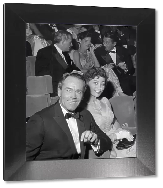 Henry Fonda and 4th wife Afdera Franchetti at the theatre in London - May 1957