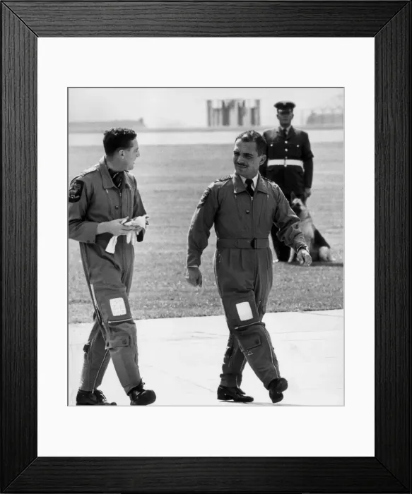 Framed Print : King Hussein of Jordan after a flight at RAF Little Rissington 27  /  7  /  1966