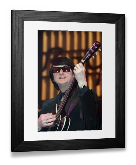 Framed Print : P J PROBY SINGER IN COSTUME OF ROY ORBISON IN THE STARRING ROLE OF THE ROY ORBISON STORY