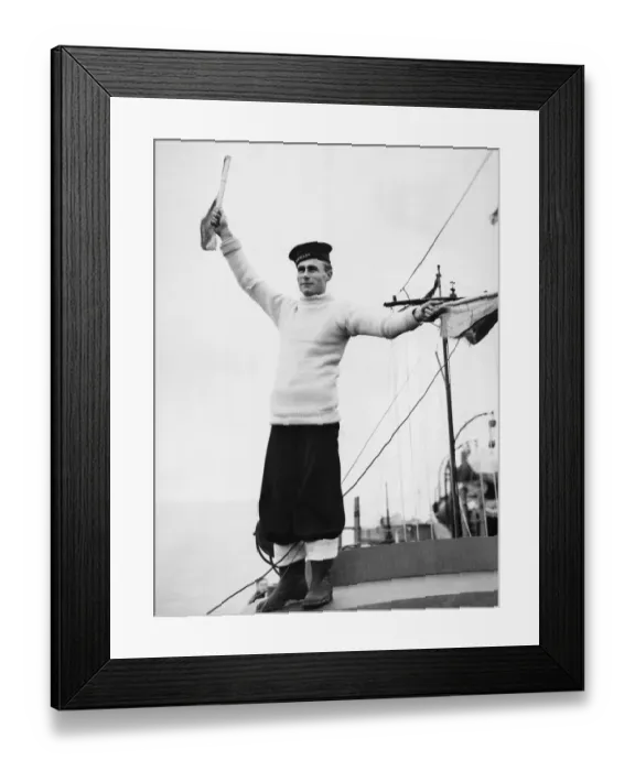 Framed Print : A signaller on one of Britains Motor anti submarine boats Framed Print : A signaller on one of Britains Motor anti submarine boats