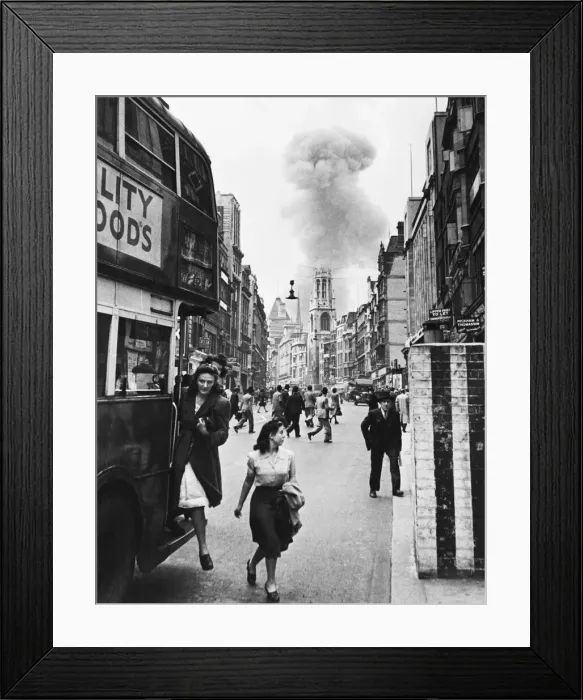 Framed Print : V1 flying bomb attack, Aldwych, London. One of the deadliest attacks Framed Print : V1 flying bomb attack, Aldwych, London. One of the deadliest attacks