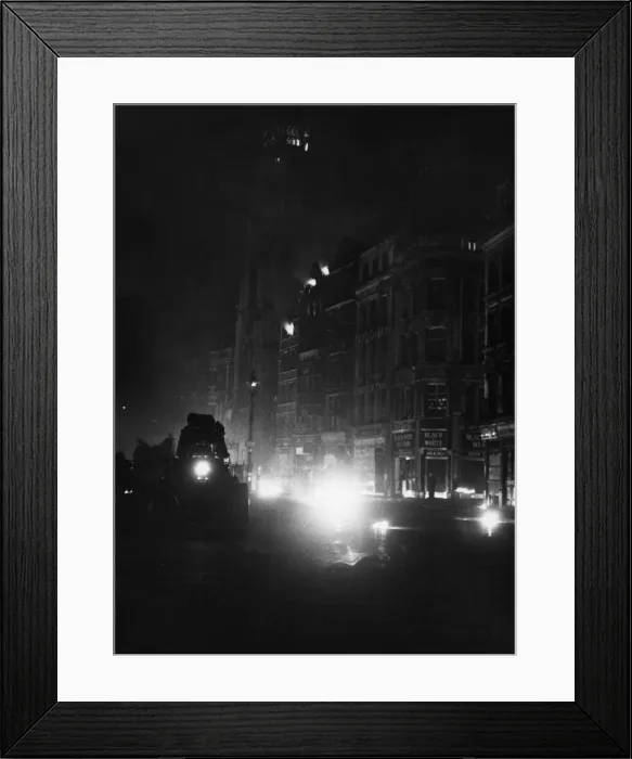 Framed Print : The Second Great Fire of London. Incendiary bombs fall on St Dunstan Church during Framed Print : The Second Great Fire of London. Incendiary bombs fall on St Dunstan Church during