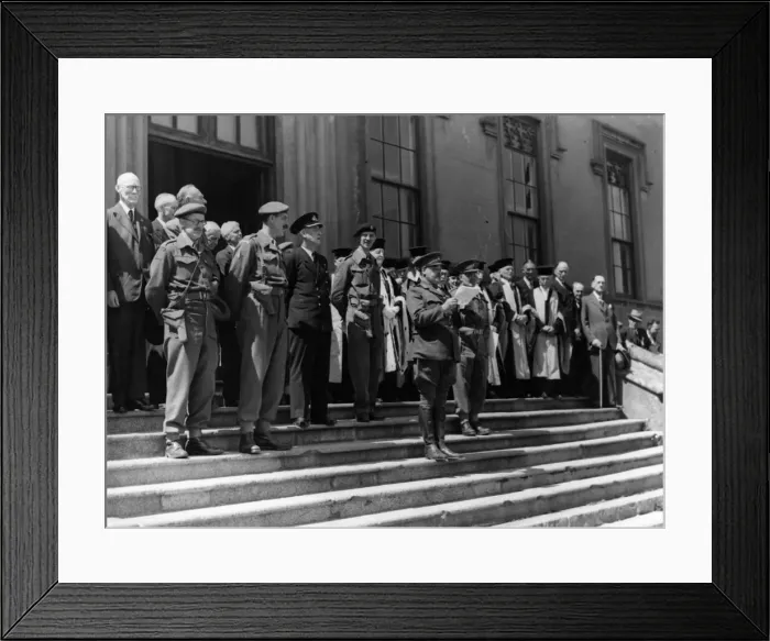 Framed Print : The Kings Proclamation to the Channel Islanders was read by Brigadier A E Snow Framed Print : The Kings Proclamation to the Channel Islanders was read by Brigadier A E Snow