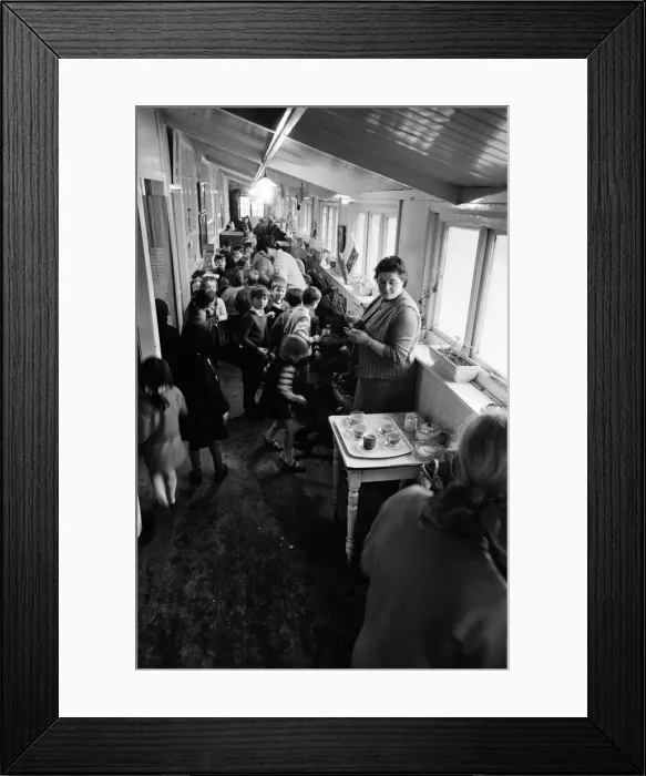 Framed Print : Some of the 180 children play in the small corridor at Sacred Heart RC school, Gorton Framed Print : Some of the 180 children play in the small corridor at Sacred Heart RC school, Gorton