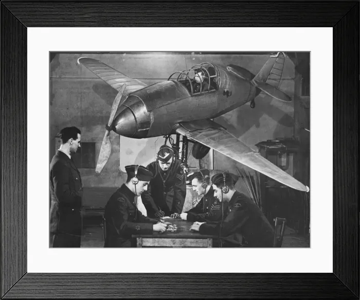 Framed Print : Picture shows cadets of the Wakefield 127 Squadron ATC giving landing instructions Framed Print : Picture shows cadets of the Wakefield 127 Squadron ATC giving landing instructions