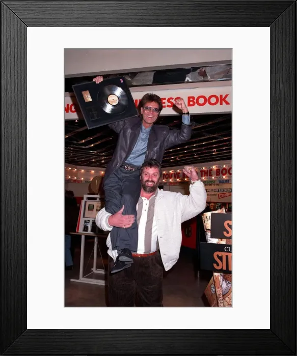 Framed Print : CLIFF RICHARD AND GEOFF CAPES PROMOTE CLIFFs SINGLE STRONGER Framed Print : CLIFF RICHARD AND GEOFF CAPES PROMOTE CLIFFs SINGLE STRONGER