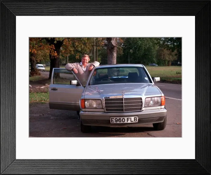 Framed Print : DAVID HAMILTON WITH HIS MERCEDES BENZ 14  /  10  /  1989