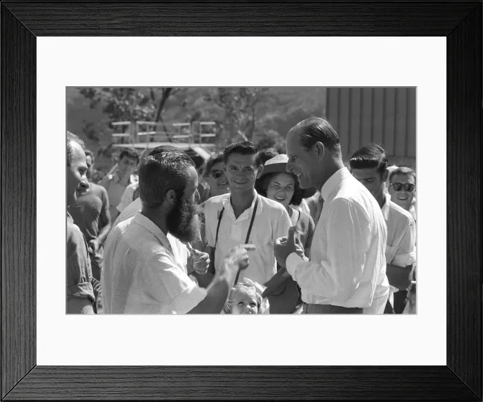 Framed Print : Prince Philip talks with the crowds during a Royal visit to Australia. March 1963 Framed Print : Prince Philip talks with the crowds during a Royal visit to Australia. March 1963