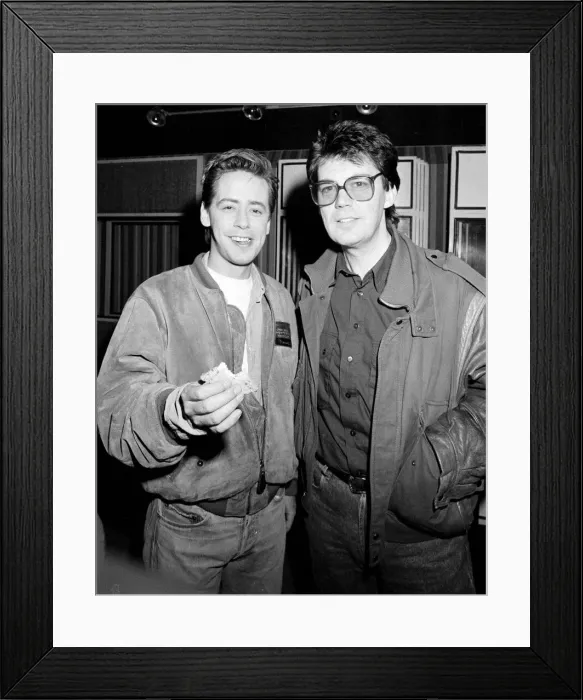 Framed Print : Nick Hayward & Mike Reid pictured 19 / 01 / 1989 Framed Print : Nick Hayward & Mike Reid pictured 19 / 01 / 1989