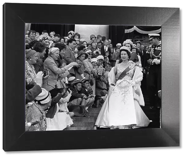 Queen Elizabeth II and Prince Philip during a state visit to New Zealand
