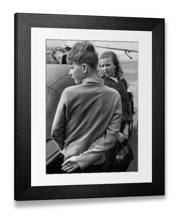 Framed Print : Princess Anne aged 12 and Prince George of Hanover at Munich Airport - April 1963 Framed Print : Princess Anne aged 12 and Prince George of Hanover at Munich Airport - April 1963