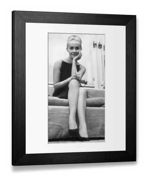Framed Print : JEAN MOREAU, 35 YEAR OLD FRENCH FILM ACTRESS TALKS ABOUT HER RELATIONSHIP WITH PIERRE