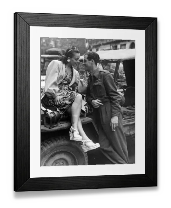 Framed Print : RAF personnel off duty in France. September 1944