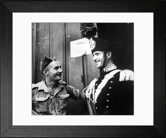 Framed Print : Under the rule of the Allied Military Government, Sicilian Carabinieri are regaining