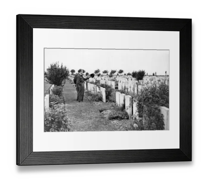 Framed Print : Picture shows a World War One cemetery at Pozieres, France