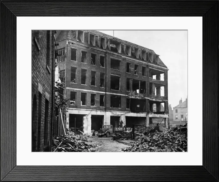 Framed Print : On the night of March 31, 1941, a landmine was dropped on the Shell Mex building Framed Print : On the night of March 31, 1941, a landmine was dropped on the Shell Mex building