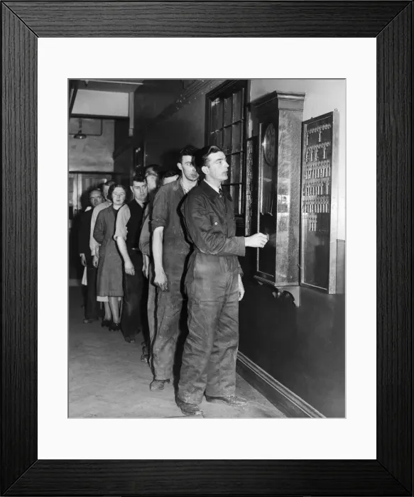 Framed Print : At this factory in the North East of England over 100 men Framed Print : At this factory in the North East of England over 100 men