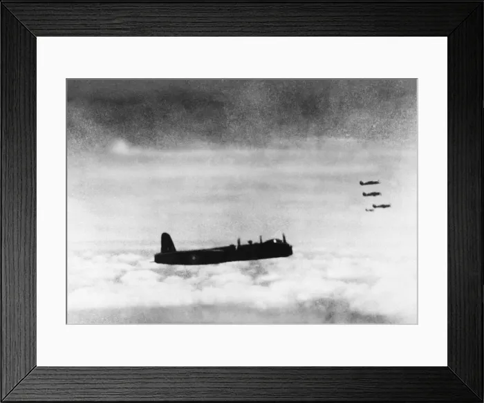 Framed Print : The first picture of daylight raid by Sterling bombers. The Short Stirling Framed Print : The first picture of daylight raid by Sterling bombers. The Short Stirling