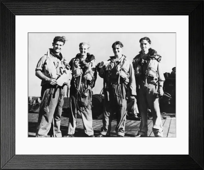 Framed Print : (Picture shows) This sub-flight of a fighter Squadron in the Royal Navy were photographed Framed Print : (Picture shows) This sub-flight of a fighter Squadron in the Royal Navy were photographed