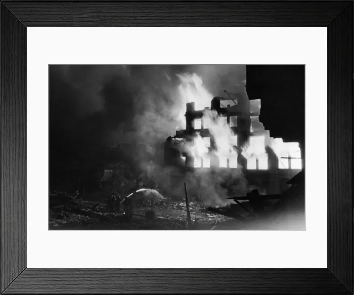 Framed Print : Fire and rescue work under way at Montford Place, Kennington Framed Print : Fire and rescue work under way at Montford Place, Kennington