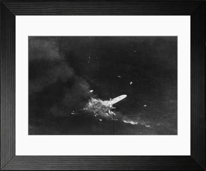 Framed Print : End of Italian seaplane. As the result of an encounter with an R. A Framed Print : End of Italian seaplane. As the result of an encounter with an R. A