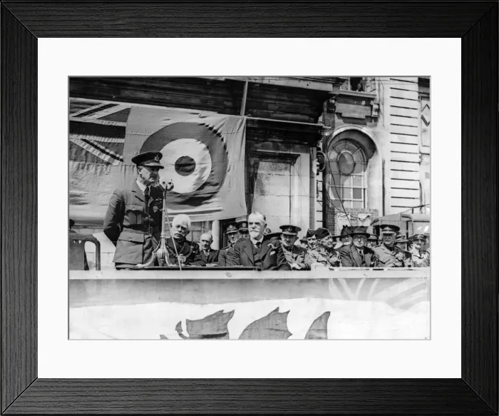 Framed Print : Air-Marshall Sir Leslie Gossage opened Cardiffs Wings for Victory