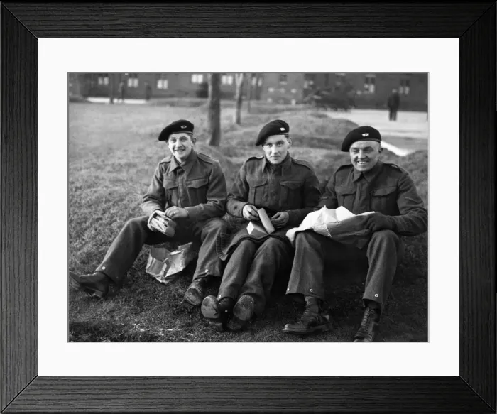 Framed Print : Men of the East Riding Yeomanry somewhere in the south of England during the Second Framed Print : Men of the East Riding Yeomanry somewhere in the south of England during the Second